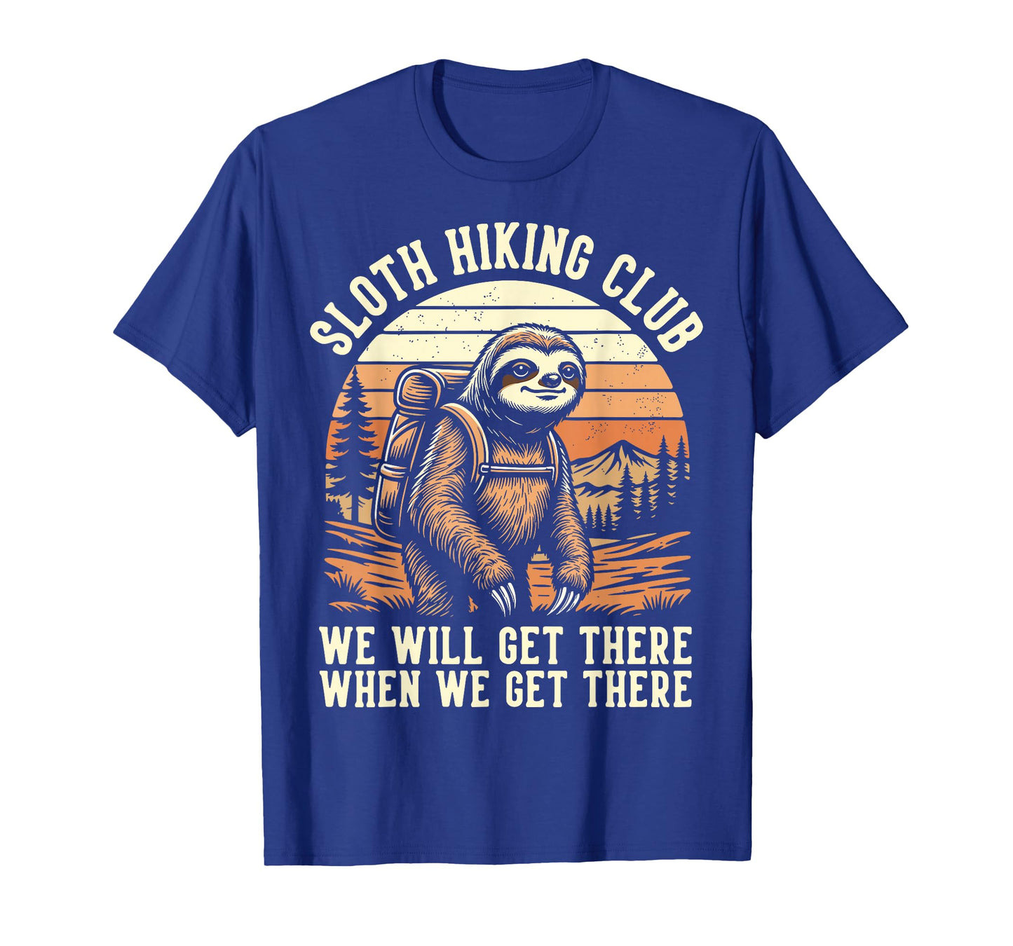 Funny Sloth Hiking Club Outdoor Hiker Men Women Vintage T-Shirt