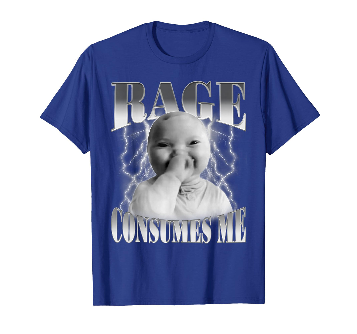 Rage Consumes Me Funny Ai Baby Holding Laugh Brainrot Meme T-Shirt