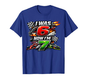 I was 6 Now I'm 7 Race Car Racing 67 Meme Boys Kids Birthday T-Shirt