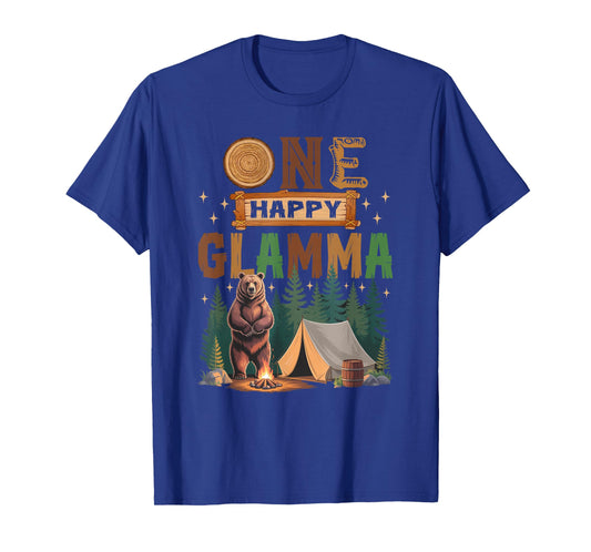 One Happy Glamma Camper 1St Birthday Camping Bear T-Shirt