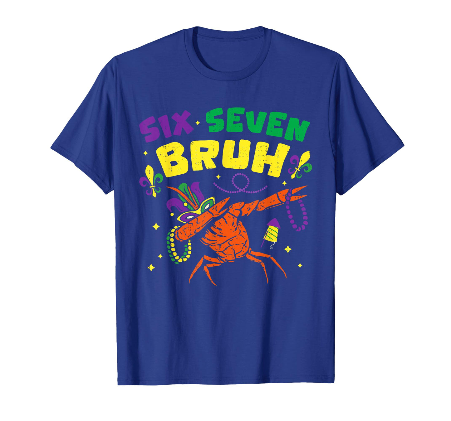 Mardi Gras Six Seven Bruh Crawfish Jester Beads 67 Meme Boys T-Shirt