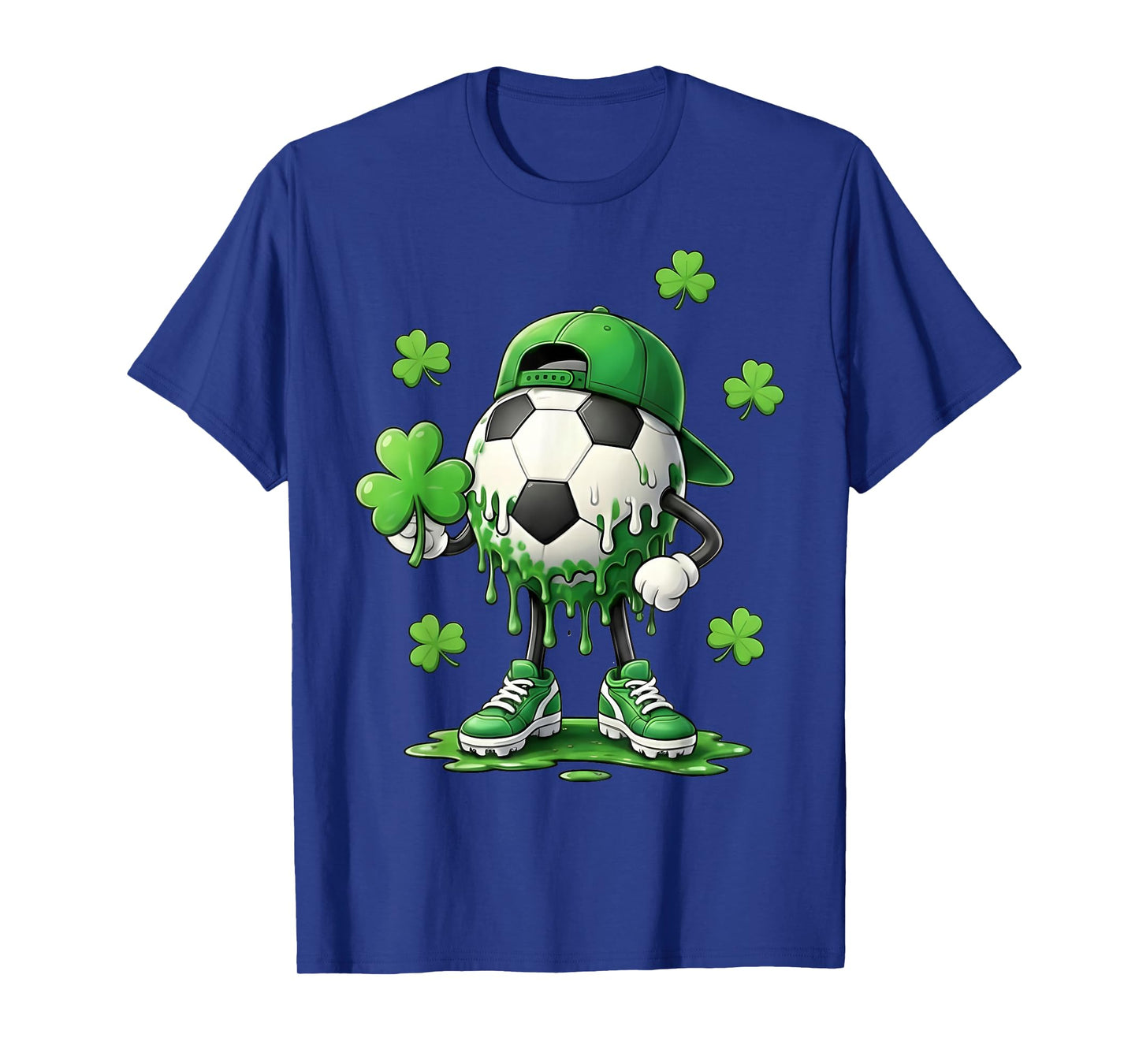 St Patrick Day Soccer Shamrock Drip Sport Love Men Boys Kids T-Shirt