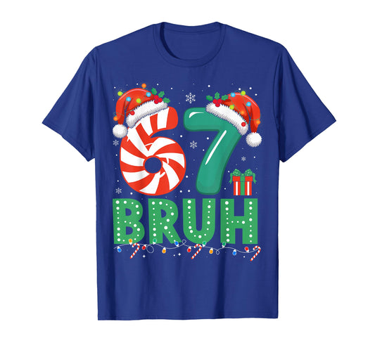 Funny 67 Christmas Pajama Xmas Six Seven Meme 6-7 Bruh T-Shirt