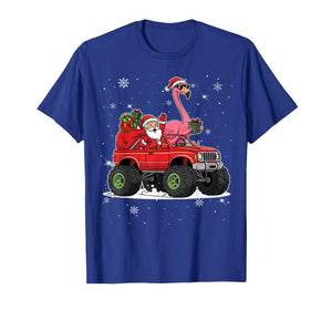 Xmas Santa Truck Flamingo Family Matching Men Women Kids T-Shirt