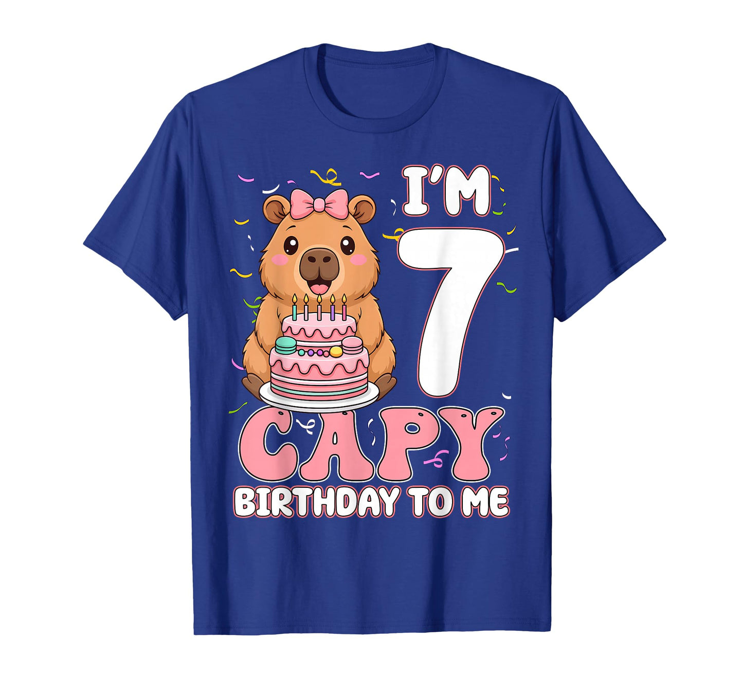 7 Years Old Capy Birthday to Me 7th Birthday Capybara Girl T-Shirt