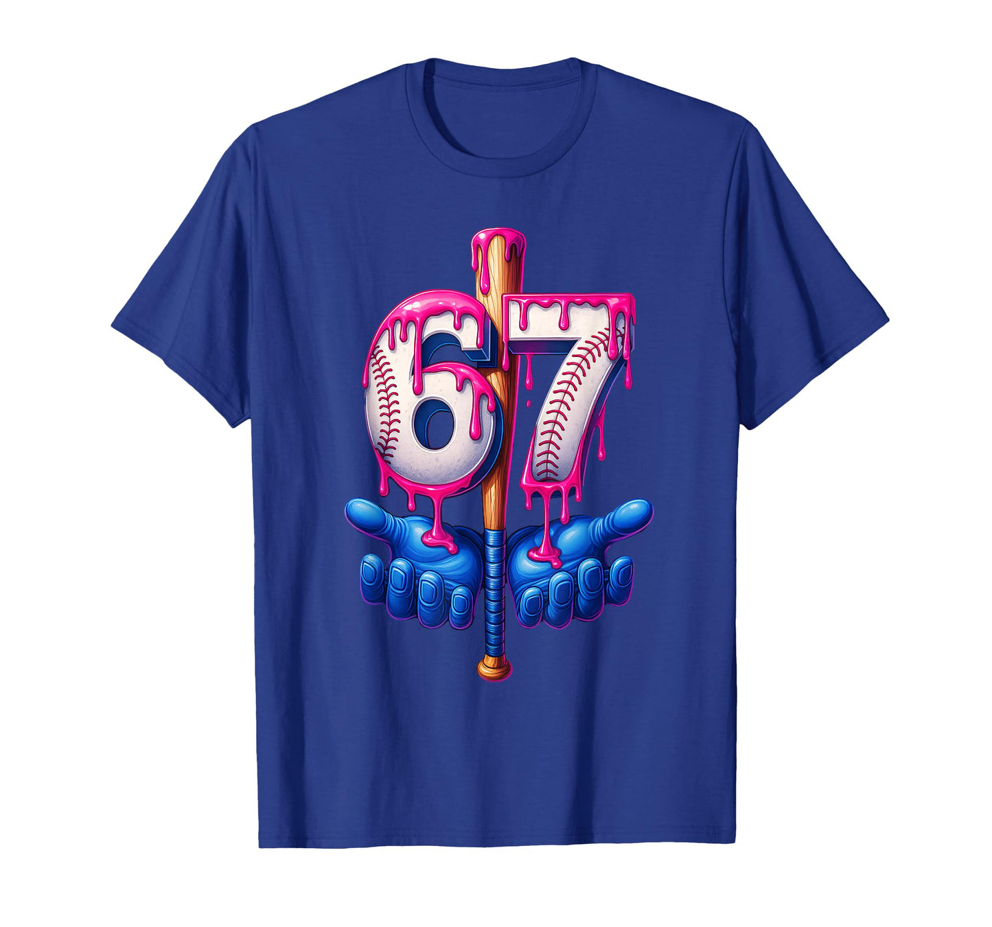 Baseball Drip 6 7 Number 67 Six Seven Meme Mens Boys Kids T-Shirt