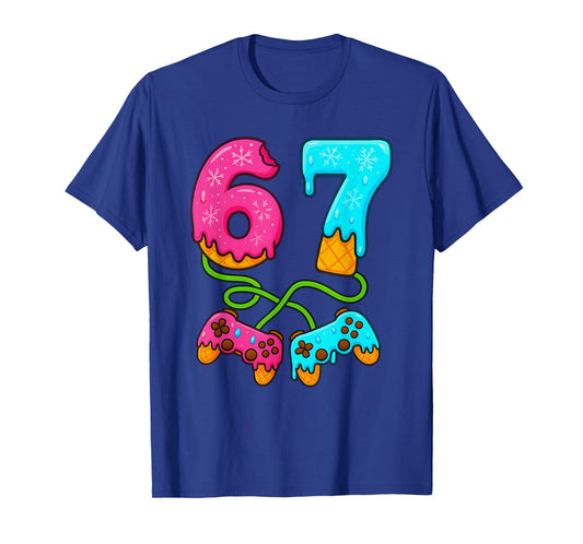 67 Ice Cream Drip Meme Gamer Six Seven Gen Alpha Slang T-Shirt