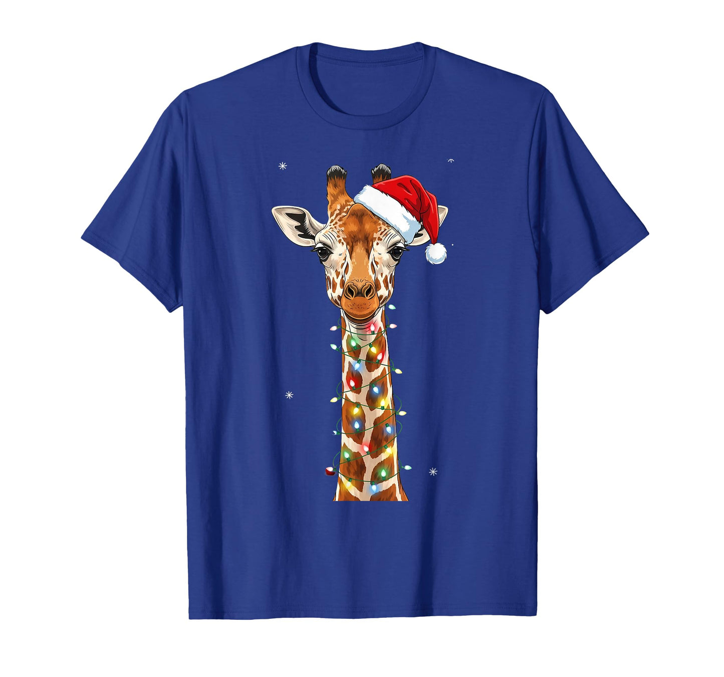 Christmas Lights Giraffe Santa Hat Cute Xmas Pajamas T-Shirt