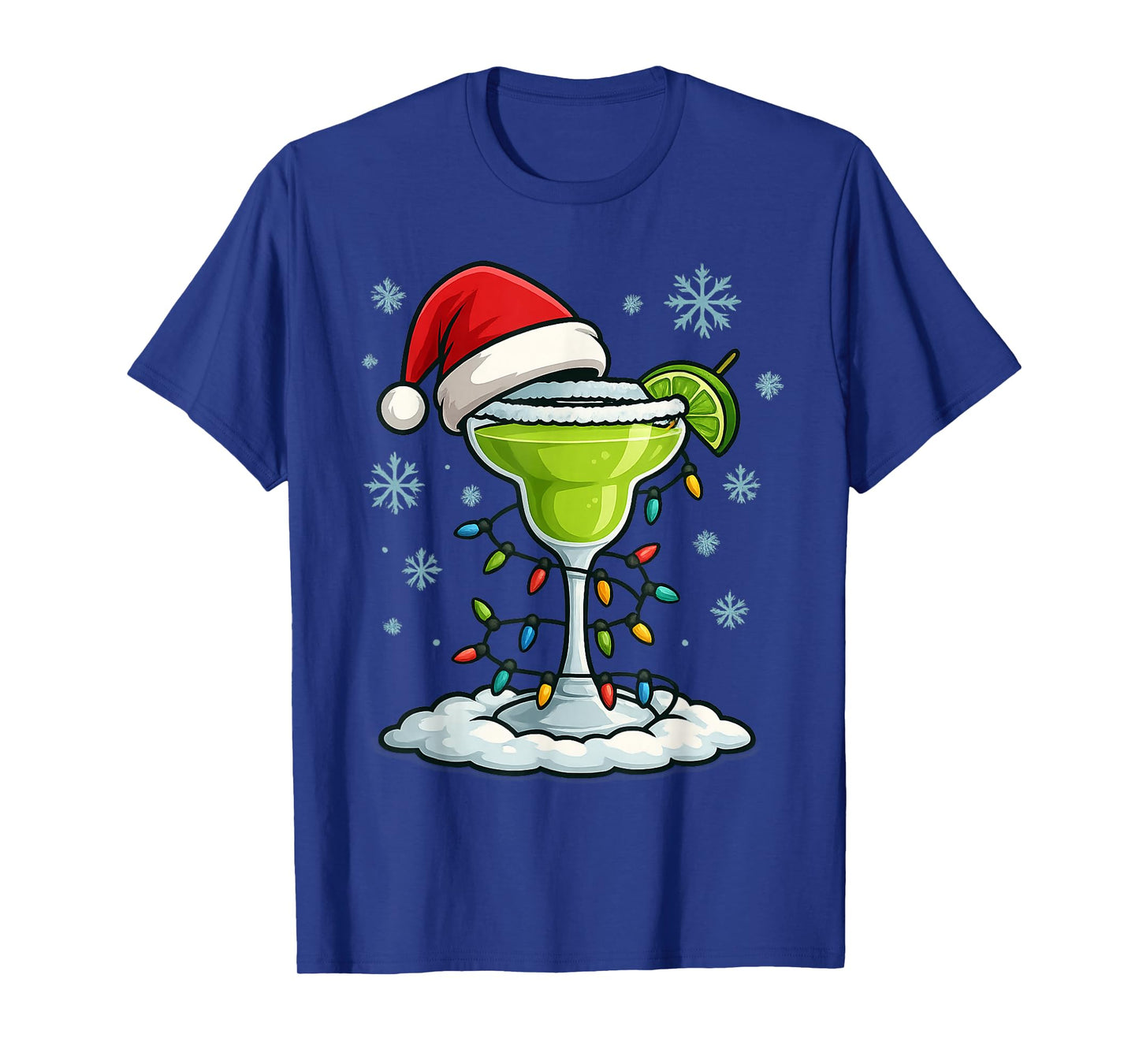 Fun Christmas Lights Wrapped On Spicy Lime Margarita Lover T-Shirt