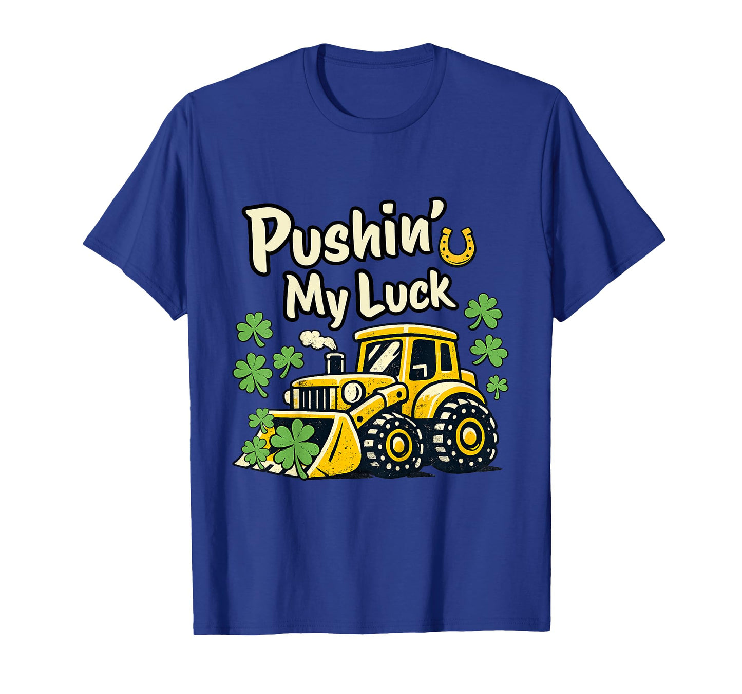Kids St Patrick's Day Pushin' My Luck Bulldozer Construction Boys T-Shirt