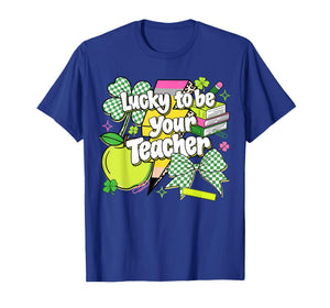 Lucky to Be Your Teacher St Patrick Day Coquette Bow Teacher T-Shirt