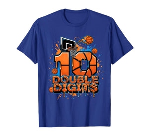 Double Digits Birthday 10 Year Old Boy Basketball Kids T-Shirt