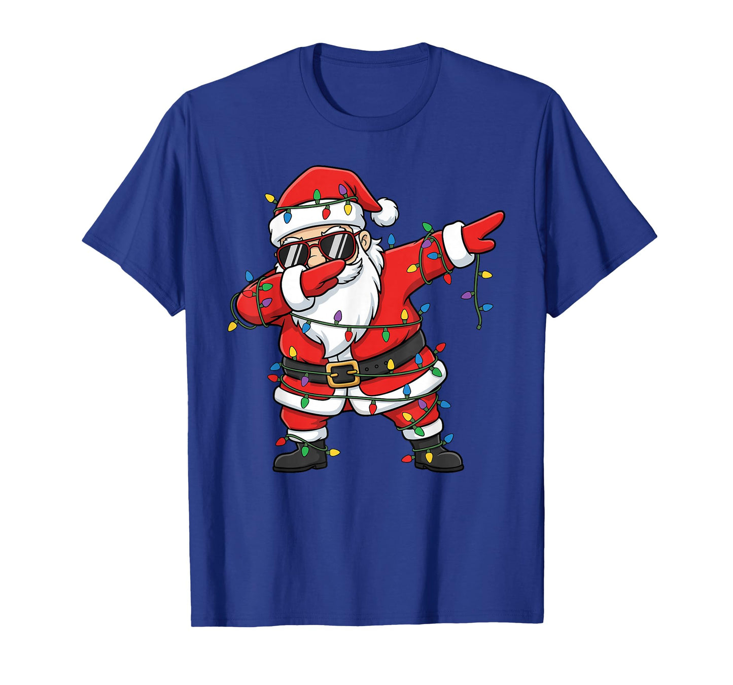 Funny Dabbing Santa Xmas Lights Men Boys Girls Christmas T-Shirt