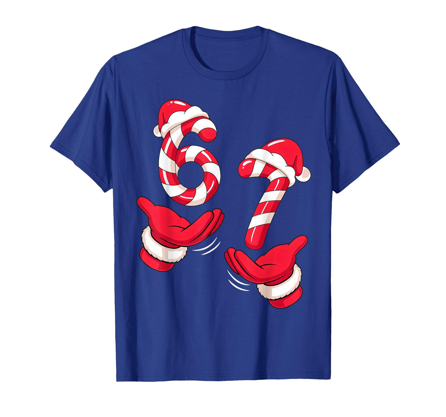 67 Meme Six Seven Candy Cane Christmas Boys Girls Kids T-Shirt
