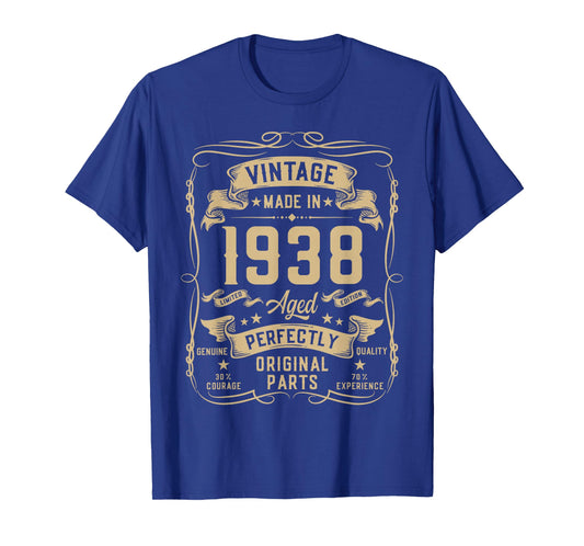 Vintage 1938 88yr 88th Birthday Gifts for Men 88 Years Old T-Shirt