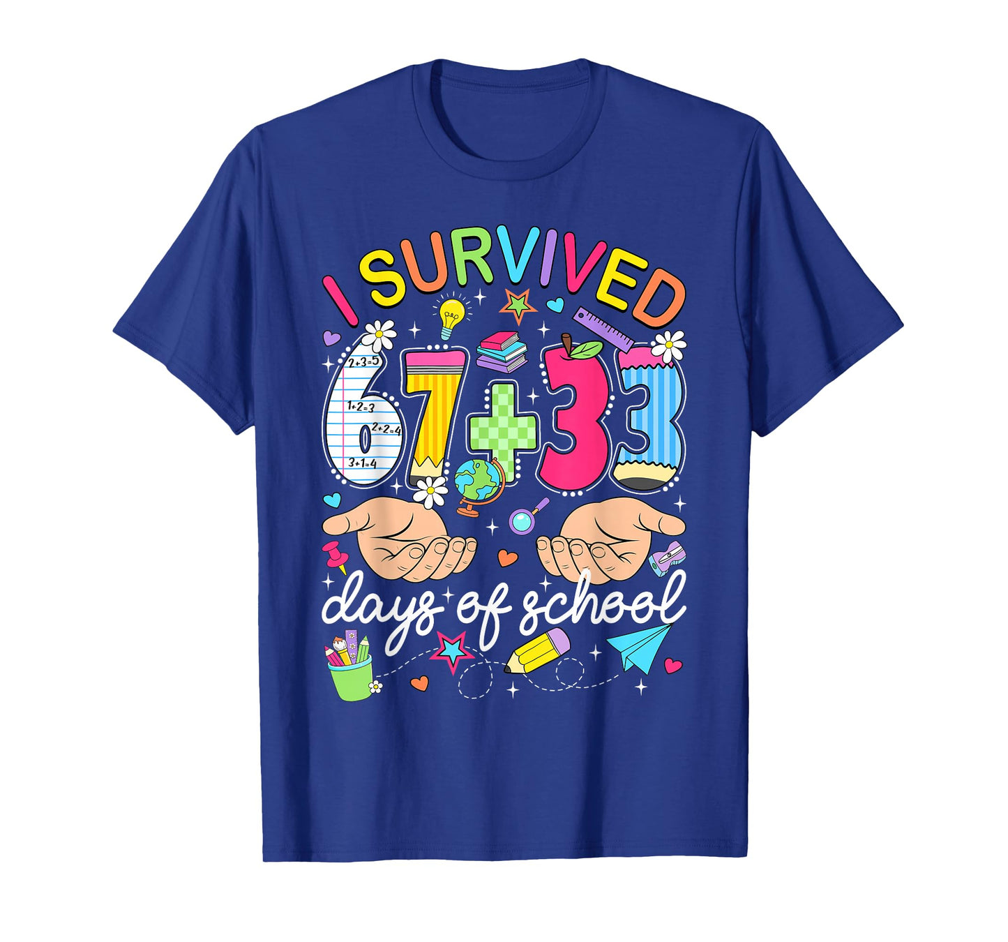 I Survived 67 33 Days of School 100th Day Teacher Student T-Shirt