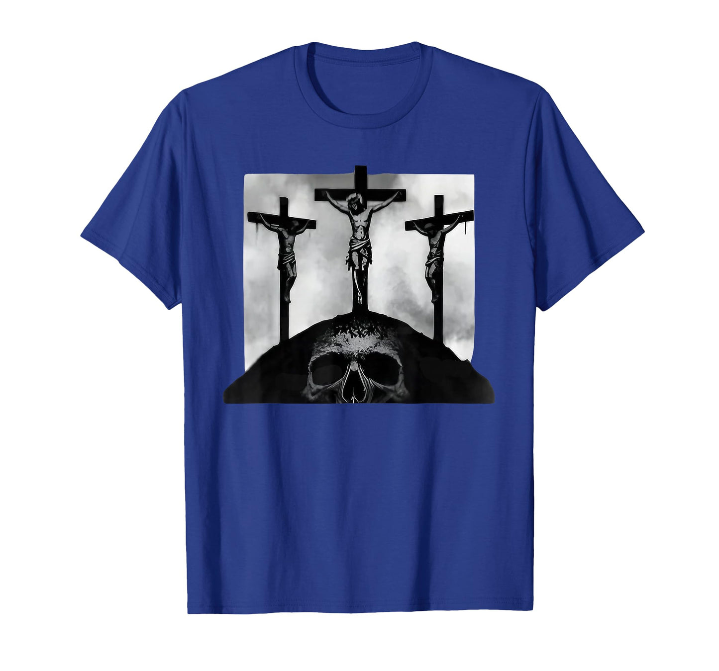 Golgotha Jesus Design Three Crosses Gothic Christian T-Shirt