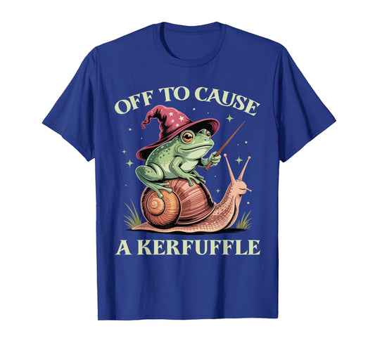 Off to Cause A Kerfuffle Whimsical Wizard Frog Meme Men T-Shirt