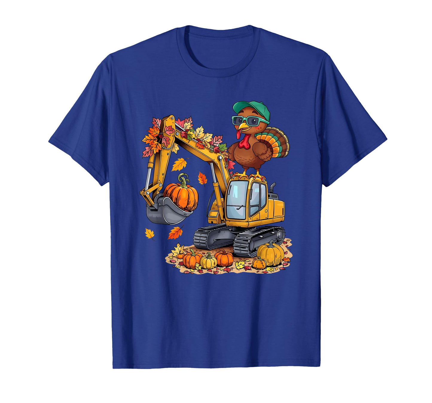 Kids Thanksgiving Construction Trucks Fall Toddler Boys Kid T-Shirt