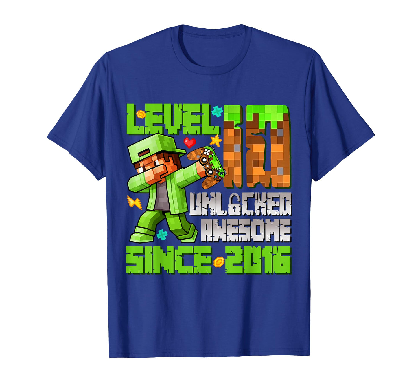 Level 10 Unlocked Awesome Since 2016 10th Birthday Gamer T-Shirt