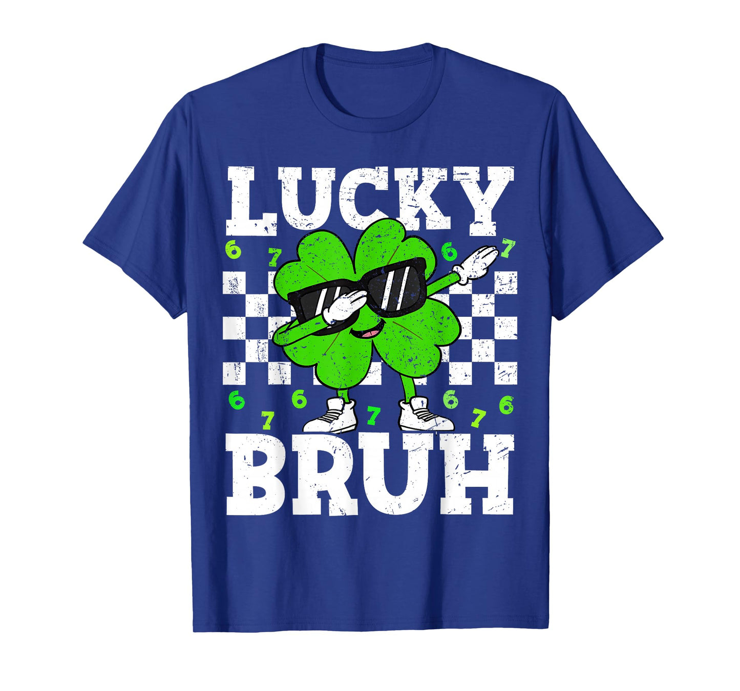 Boys St Patricks Day 67 Lucky Bruh Dabbing Shamrock Clover T-Shirt