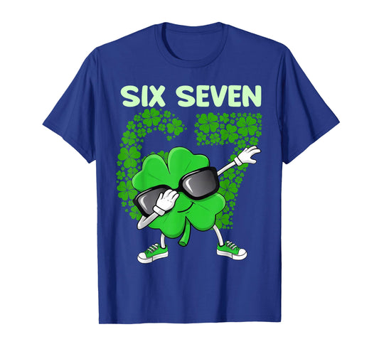 St Patricks Day Dabbing Shamrock 6 7 Meme Boys Kids Men Dab T-Shirt