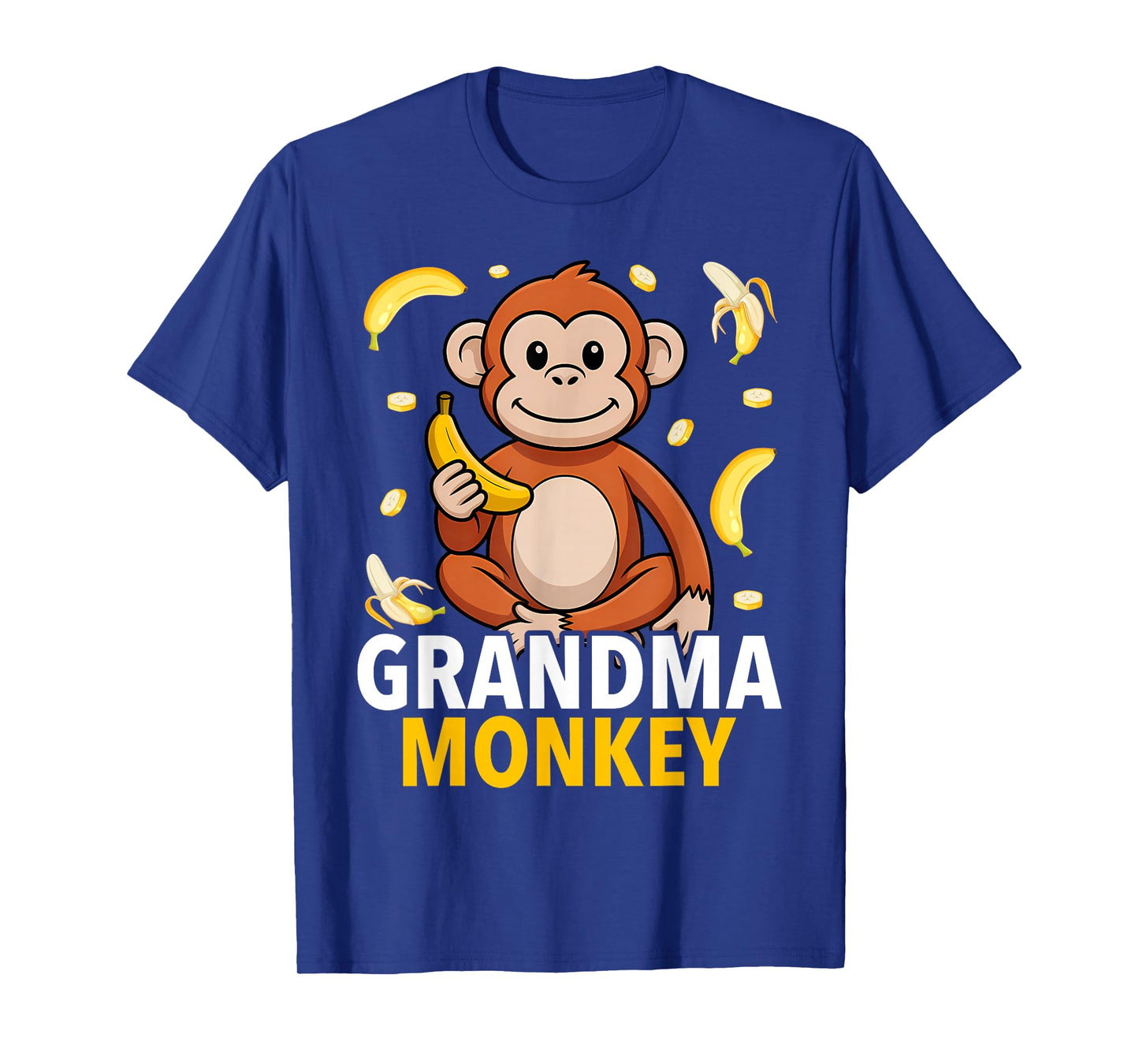 Grandma Monkey Banana Print Monkeys Bananas T-Shirt