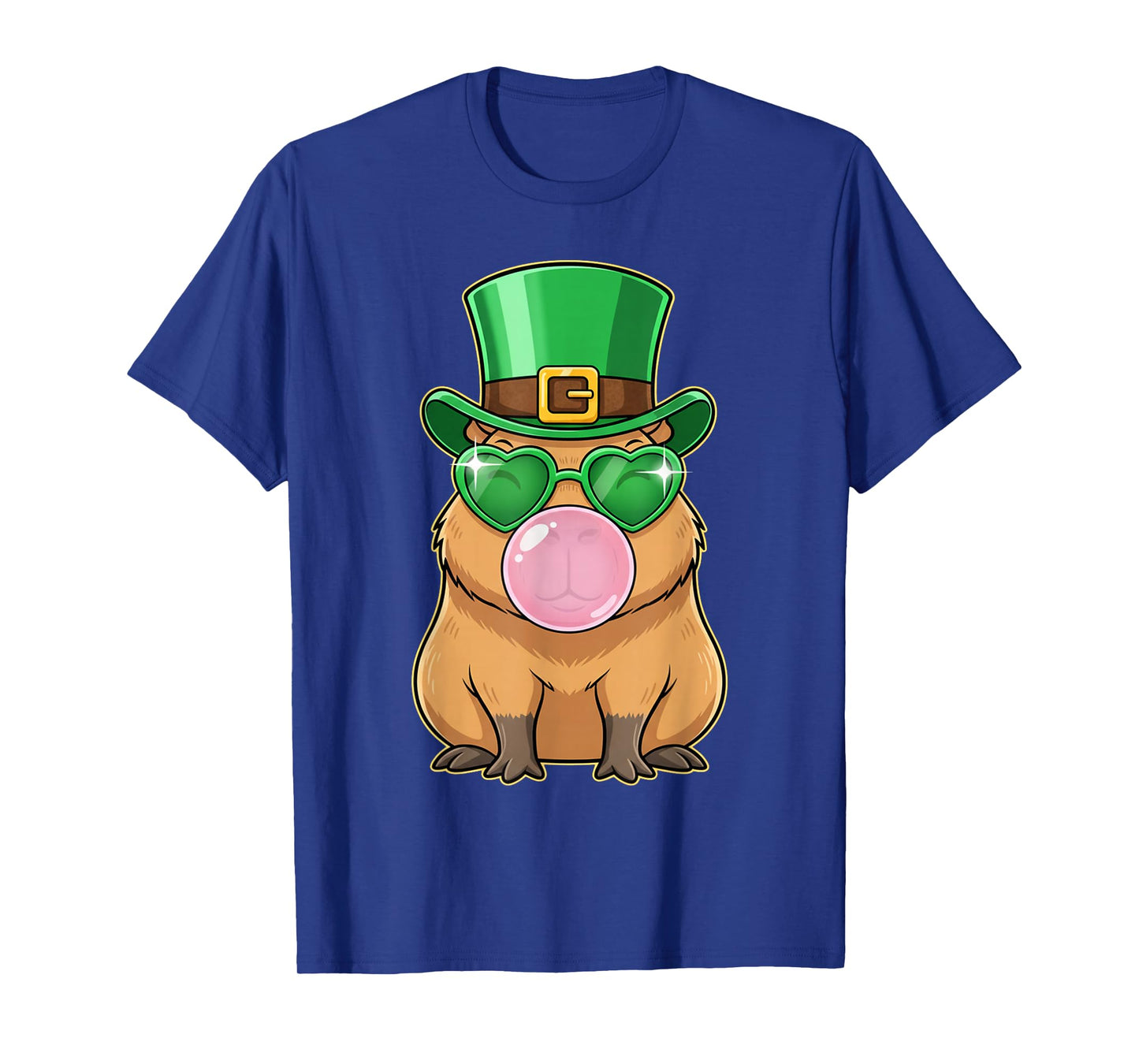Cute Capybara St Patricks Day Capybara Bubble Gum Men Women T-Shirt