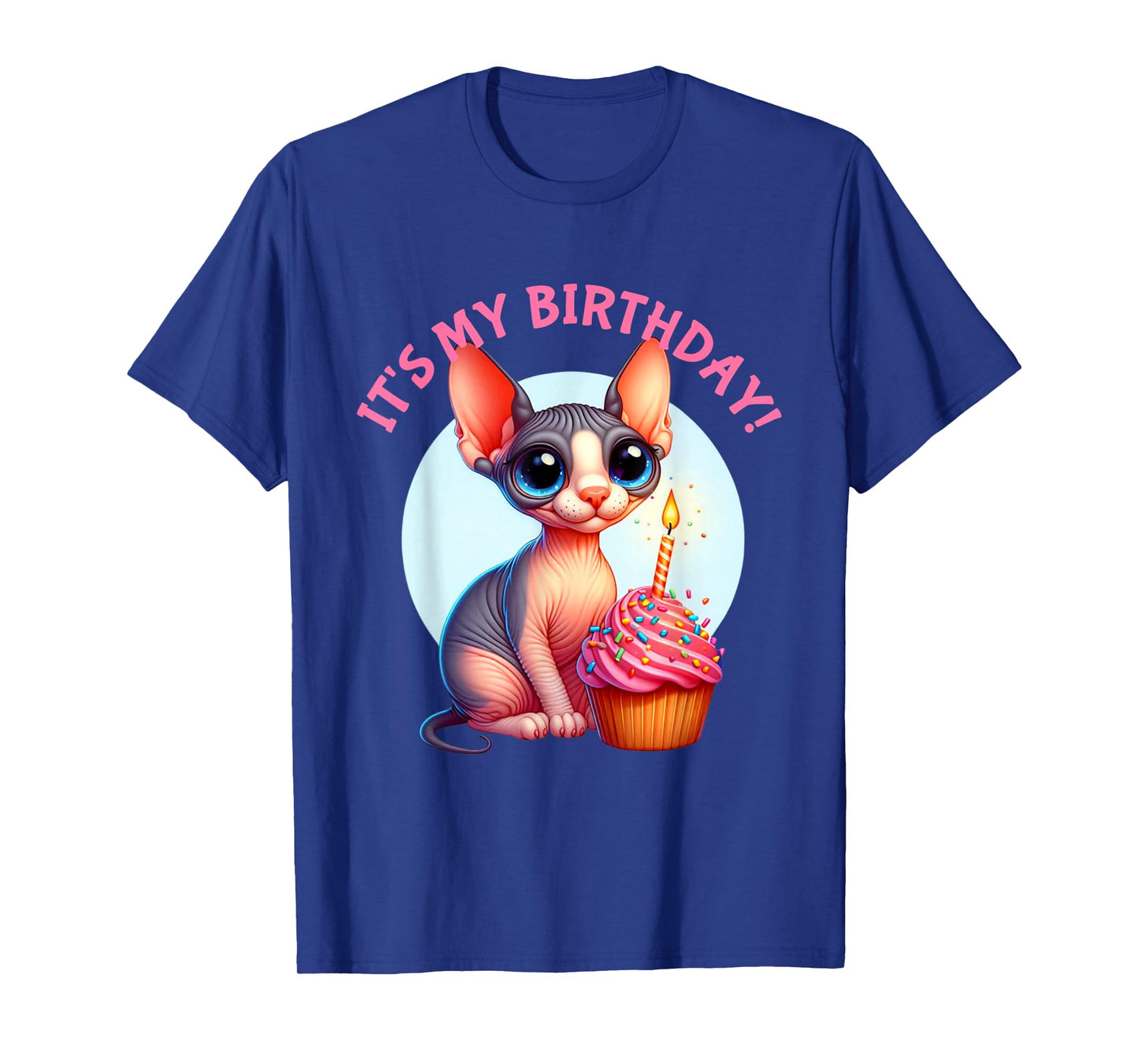 Kids Sphynx Cat Its My Birthday Cupcake Favorite Animal T-Shirt