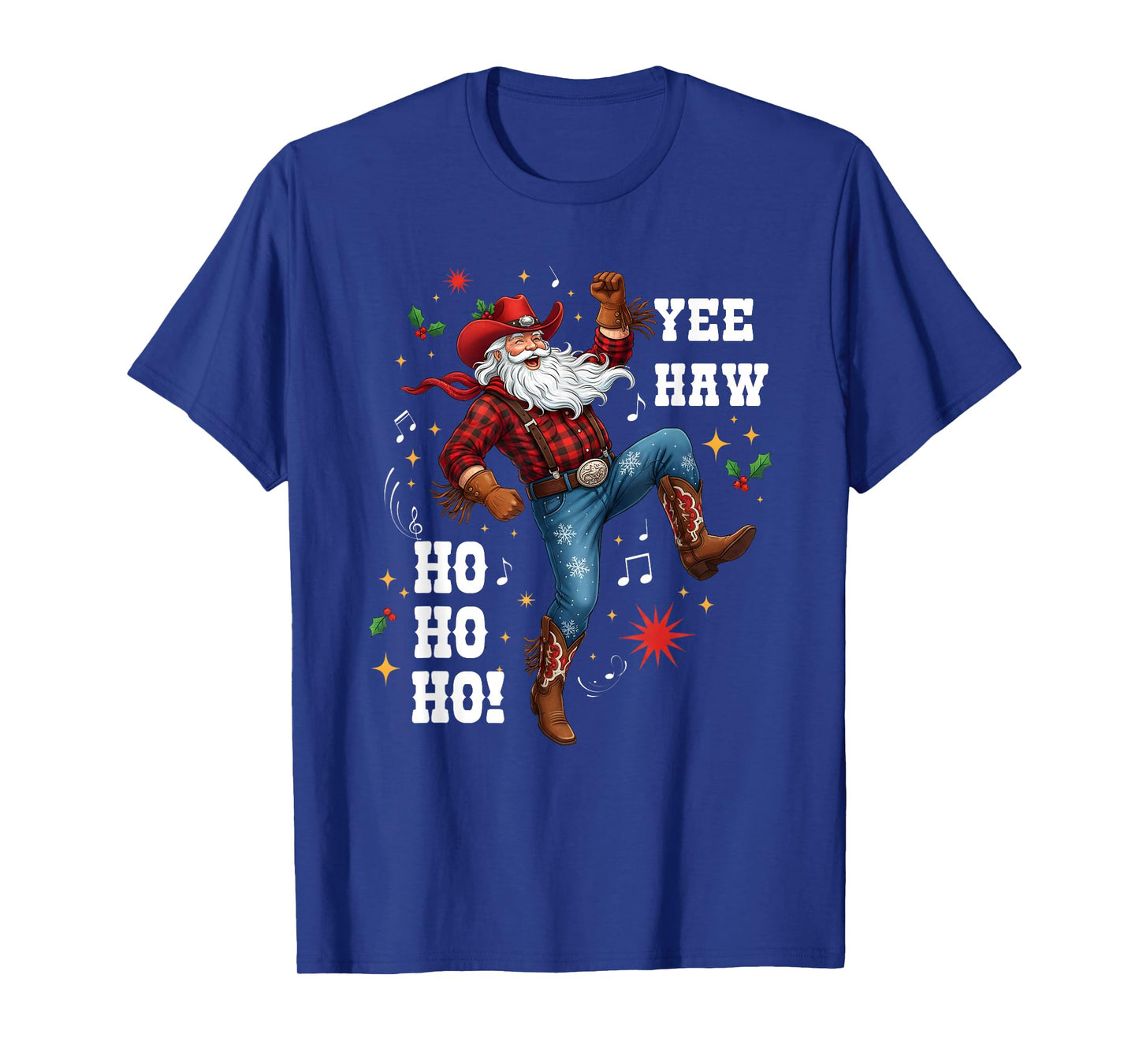 Yee Haw Ho Ho Ho Cowboy Santa Cowboy Western Christmas T-Shirt