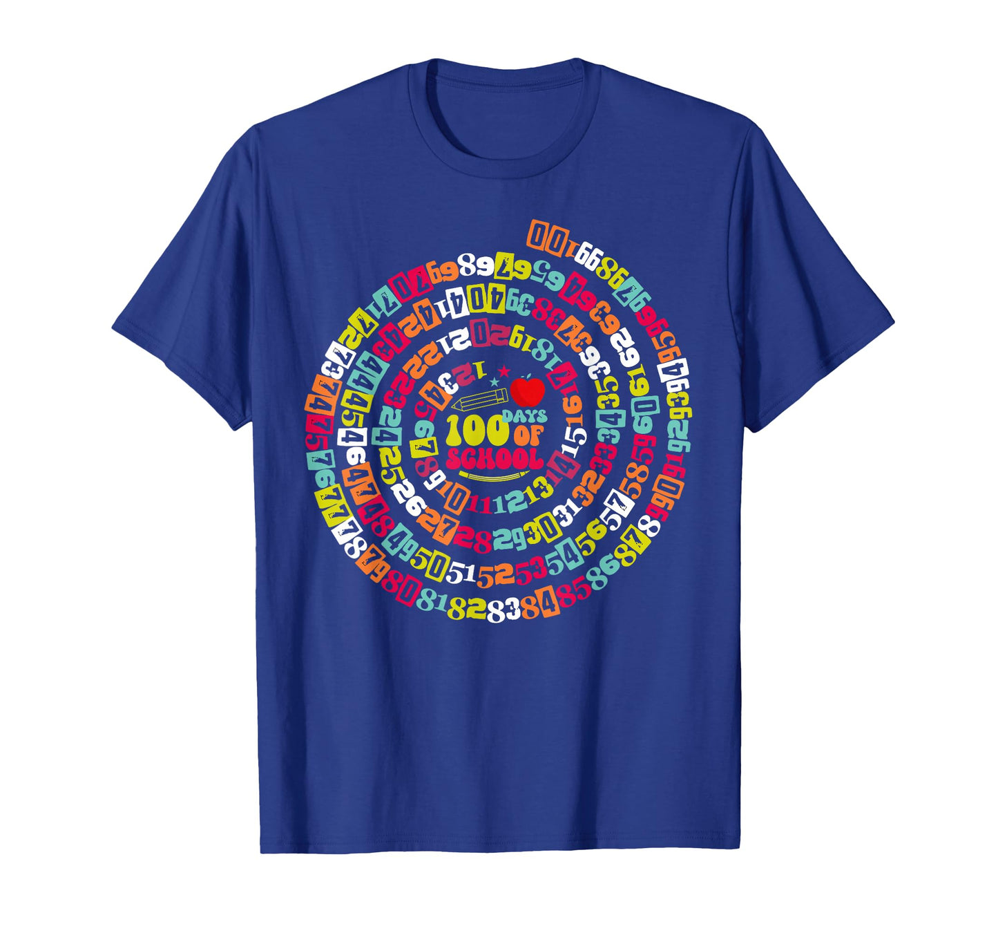 Happy 100 Days of School Funny Math Teacher Kids Numbers T-Shirt