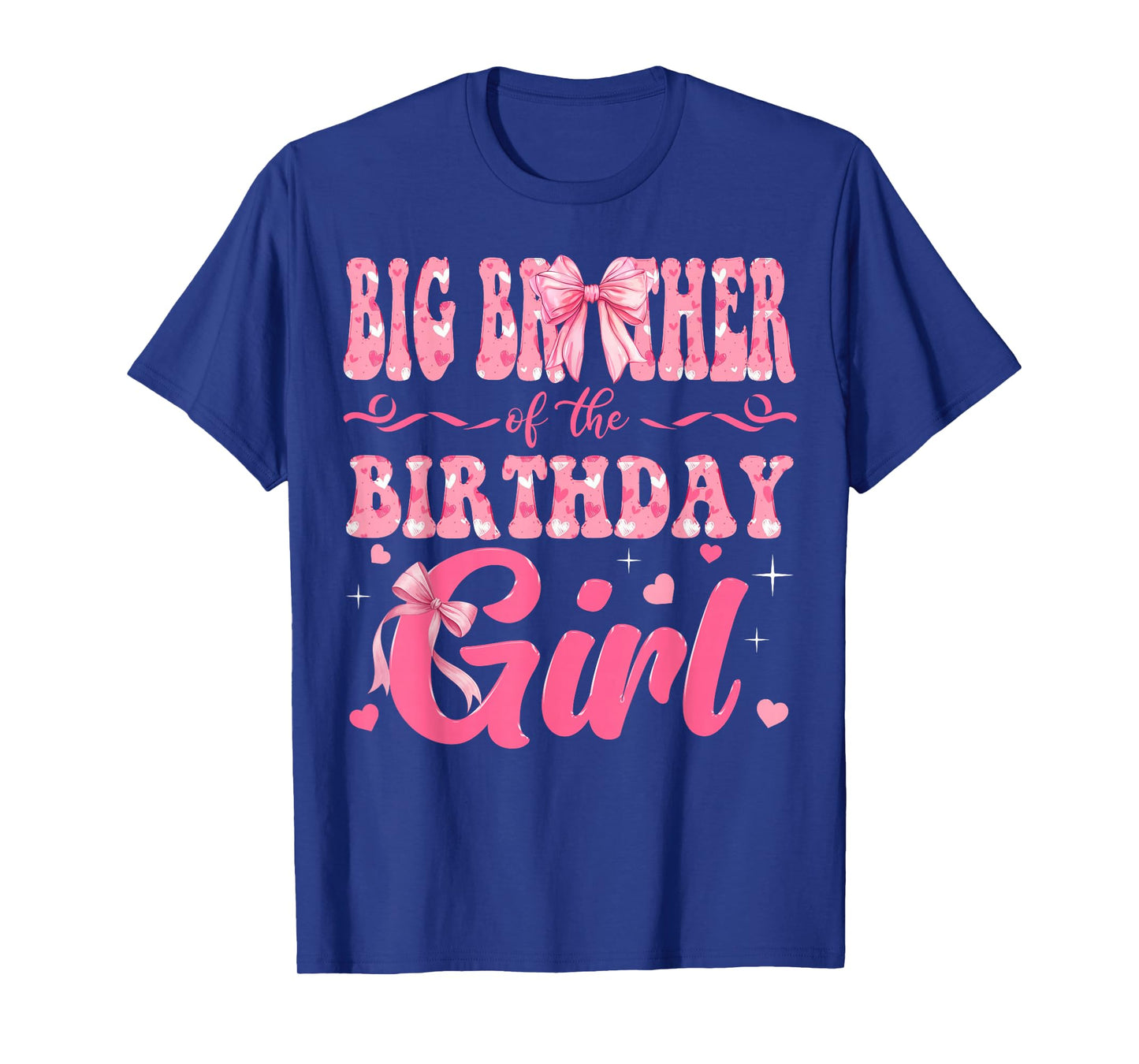 Big Brother of The Birthday Girl Family Pink Coquette Bow T-Shirt