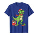 Tree T Rex Santa Hat Funny Christmas Lights Kids Boys Xmas T-Shirt