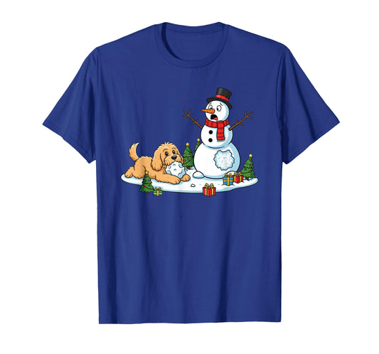 Funny Cockapoo Snowman Christmas Tree Xmas Womens Mens Kids T-Shirt