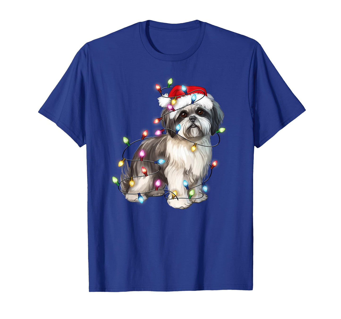 Shih Tzu Dog Christmas Lights Xmas Cute T-Shirt