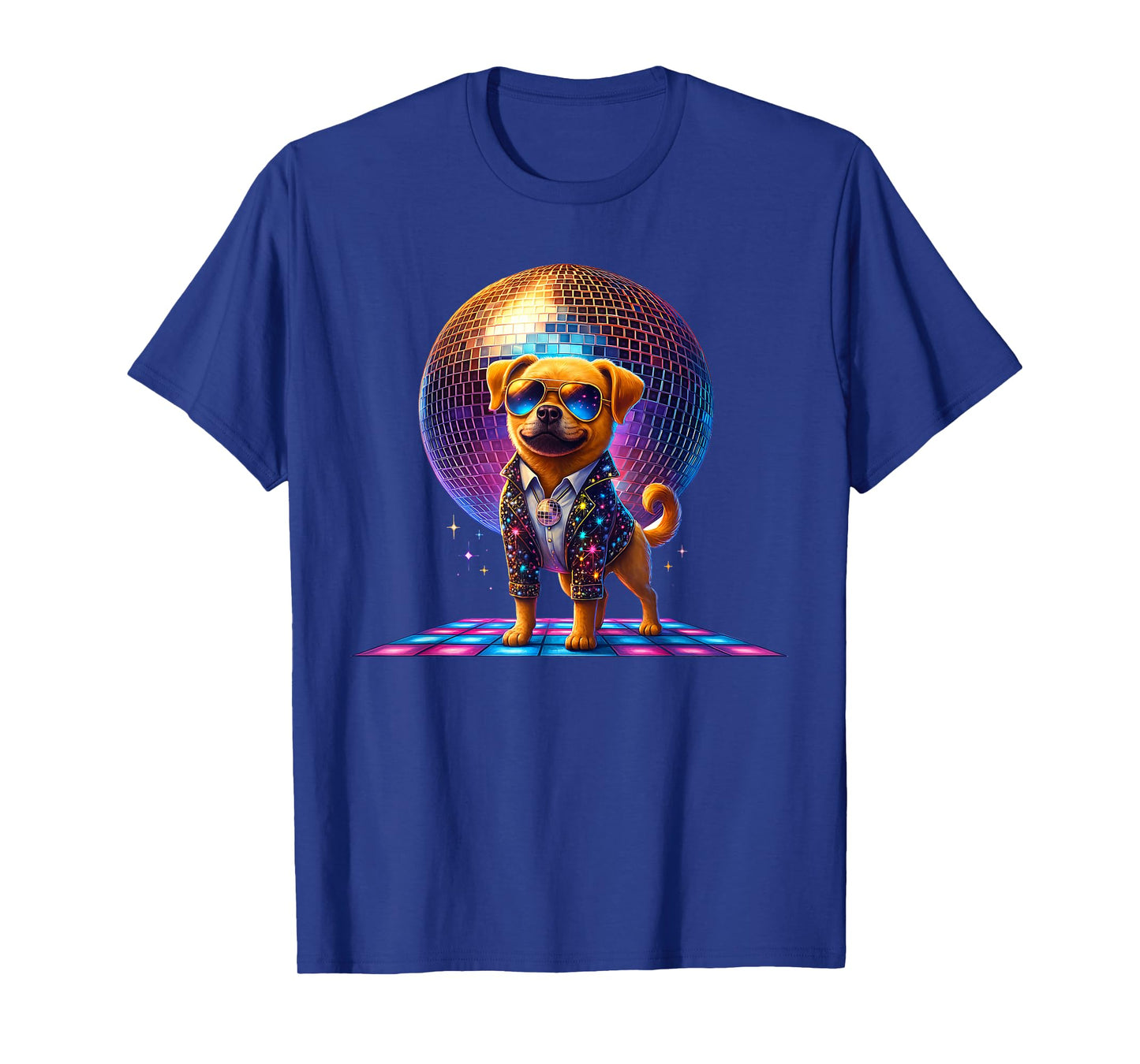 Dancing Dog Disco Ball Puppy Lover Funny Party Pet Animal T-Shirt