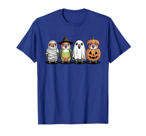 Spooky Ghost Green Cheek Conure Pumpkin Halloween Skeleton T-Shirt