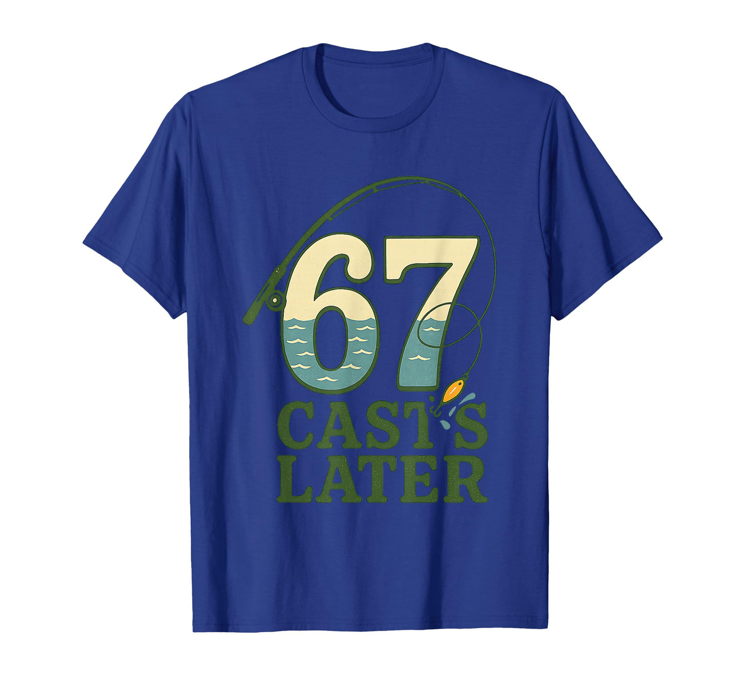 6 7 Meme Gen Alpha Retro Fishing Rod Lure Angler Bass Fisher T-Shirt