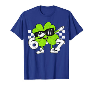 Boys St Patricks Day Dabbing Shamrock Clover 67 Six Seven T-Shirt