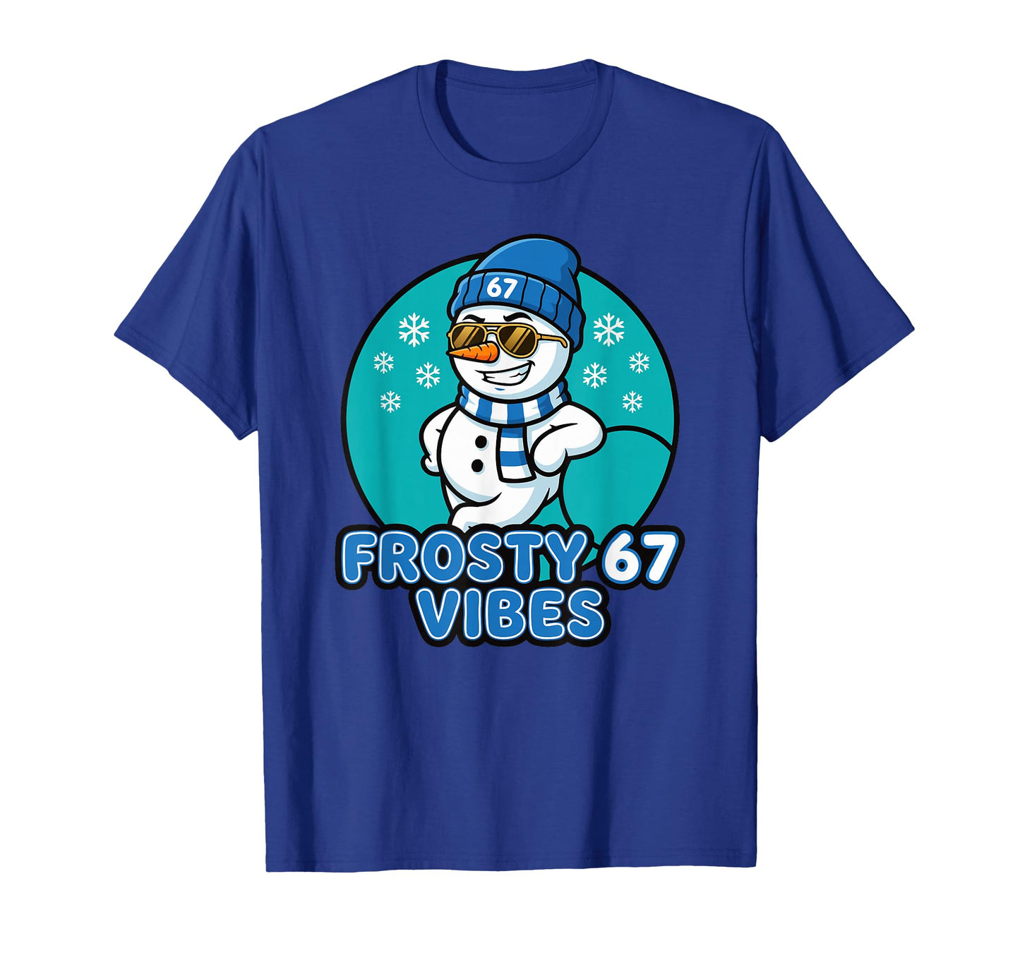 Frosty Vibes 67 Snowman Six Seven Meme Funny Winter Kids Men T-Shirt