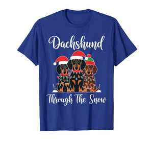 Dachshund Christmas Pajamas Shirt Dachshund Through The Snow T-Shirt