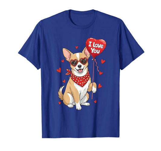 Chihuahua Valentine Heart I Love You Dog Lovers T-Shirt