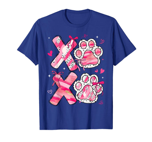XOXO Paw Valentine Cute Coquette Bow Dog Lover Boy Girl Kid T-Shirt