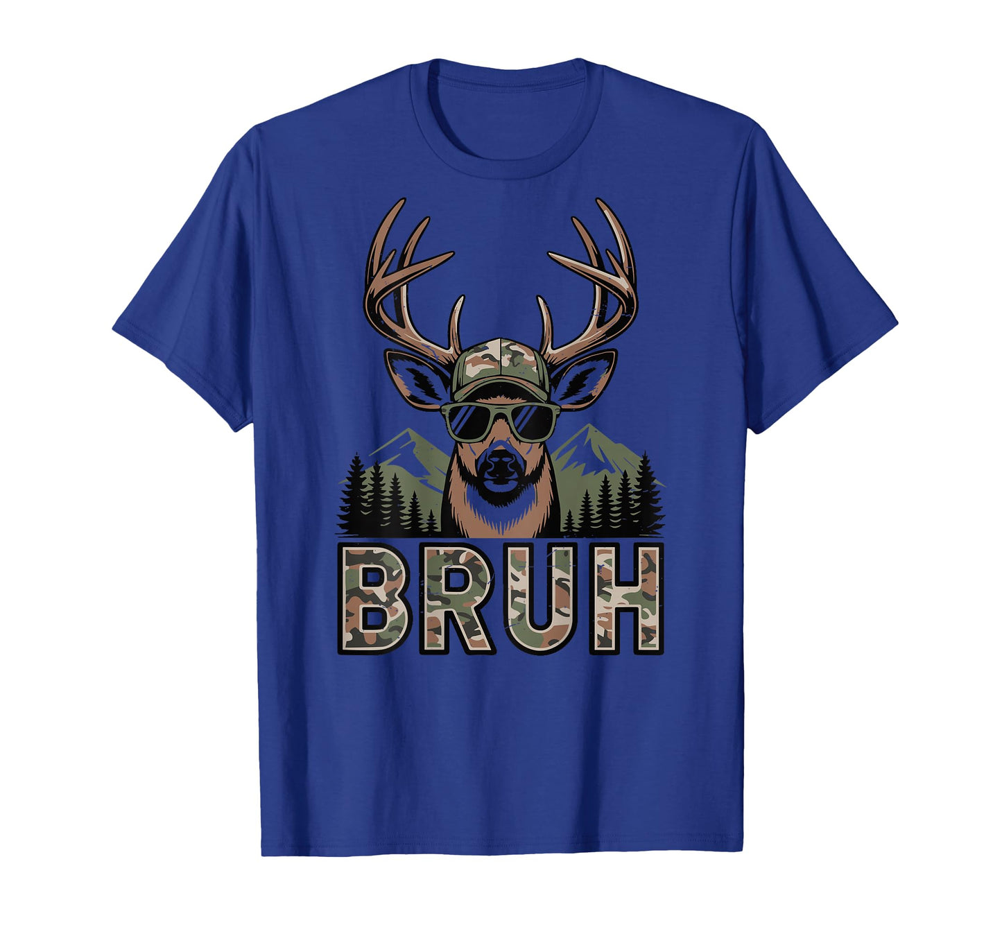 Bruh Camo Deer Hunting Camouflage Elk Buck Funny Youth Boys T-Shirt