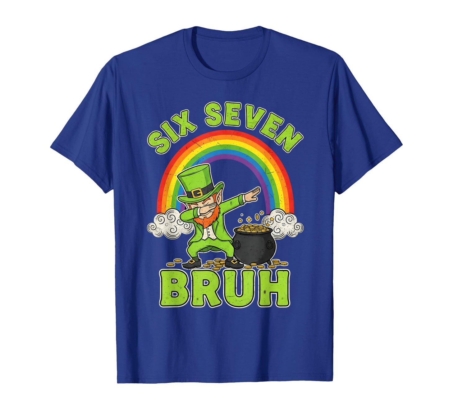 Six Seven St Patricks Day Dabbing Leprechaun Boys Girls Men T-Shirt