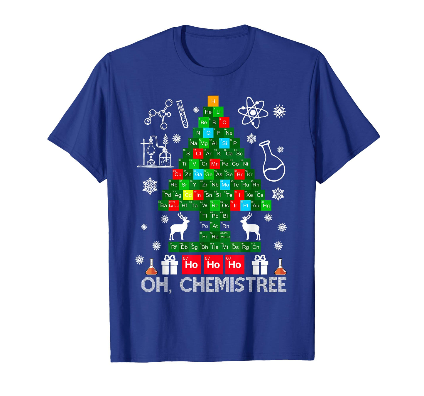 Oh Chemistree Scientist Chemical Christmas Xmas Teacher T-Shirt