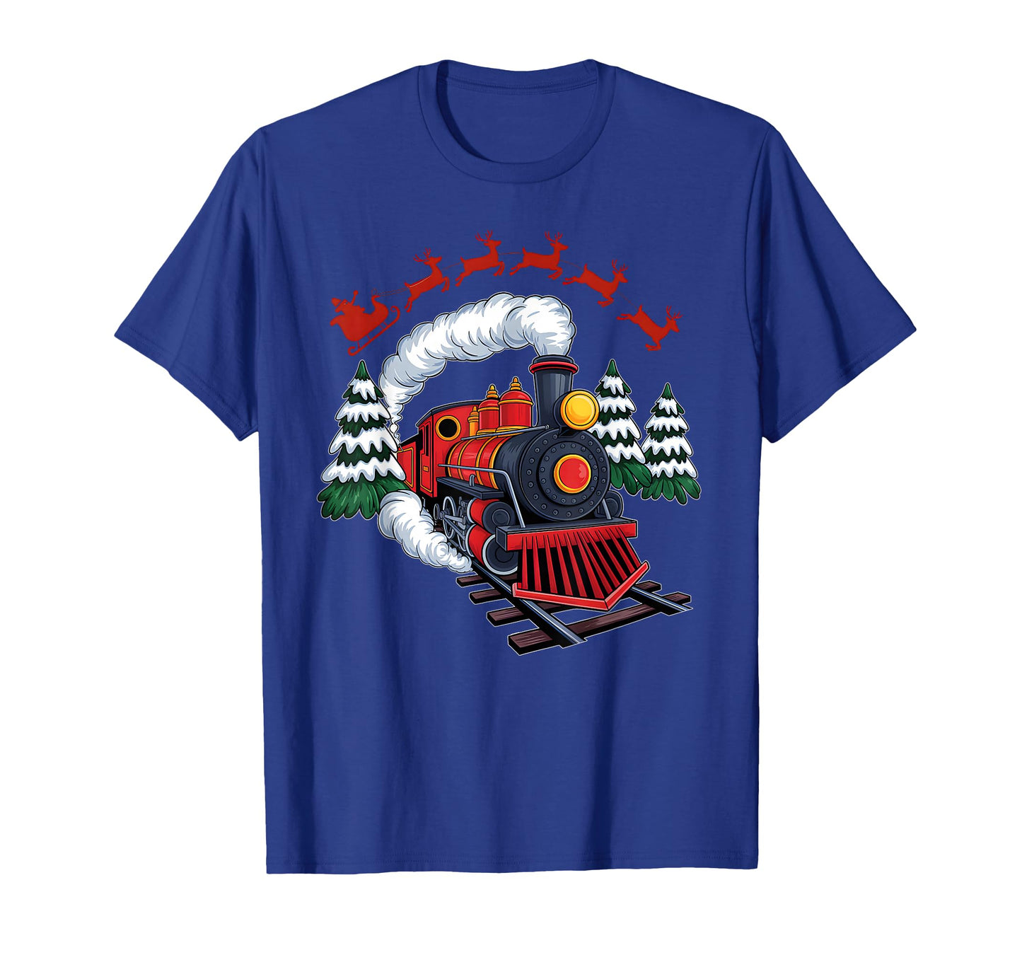 Funny Christmas Train Xmas Pajamas Railroad Trains Lover T-Shirt