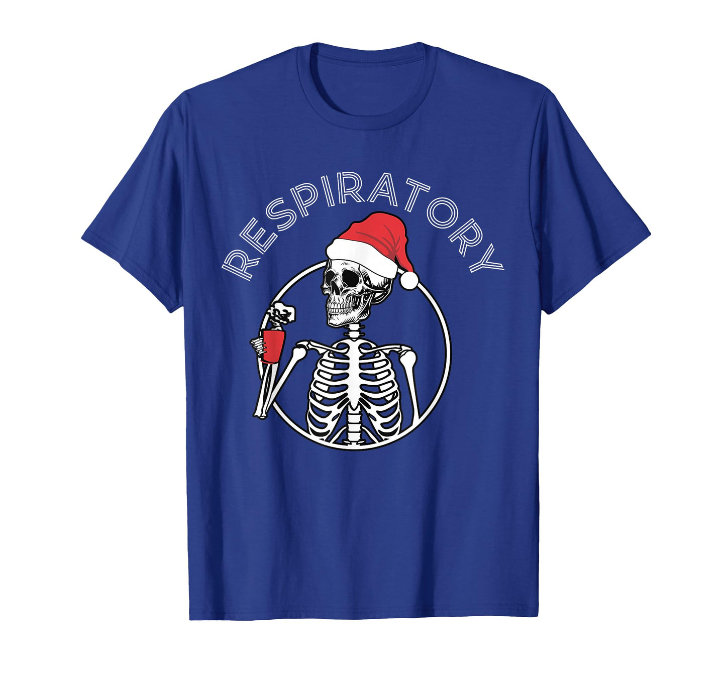 Skeleton Santa Respiratory Therapist Christmas Pulmonologist T-Shirt