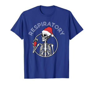 Skeleton Santa Respiratory Therapist Christmas Pulmonologist T-Shirt