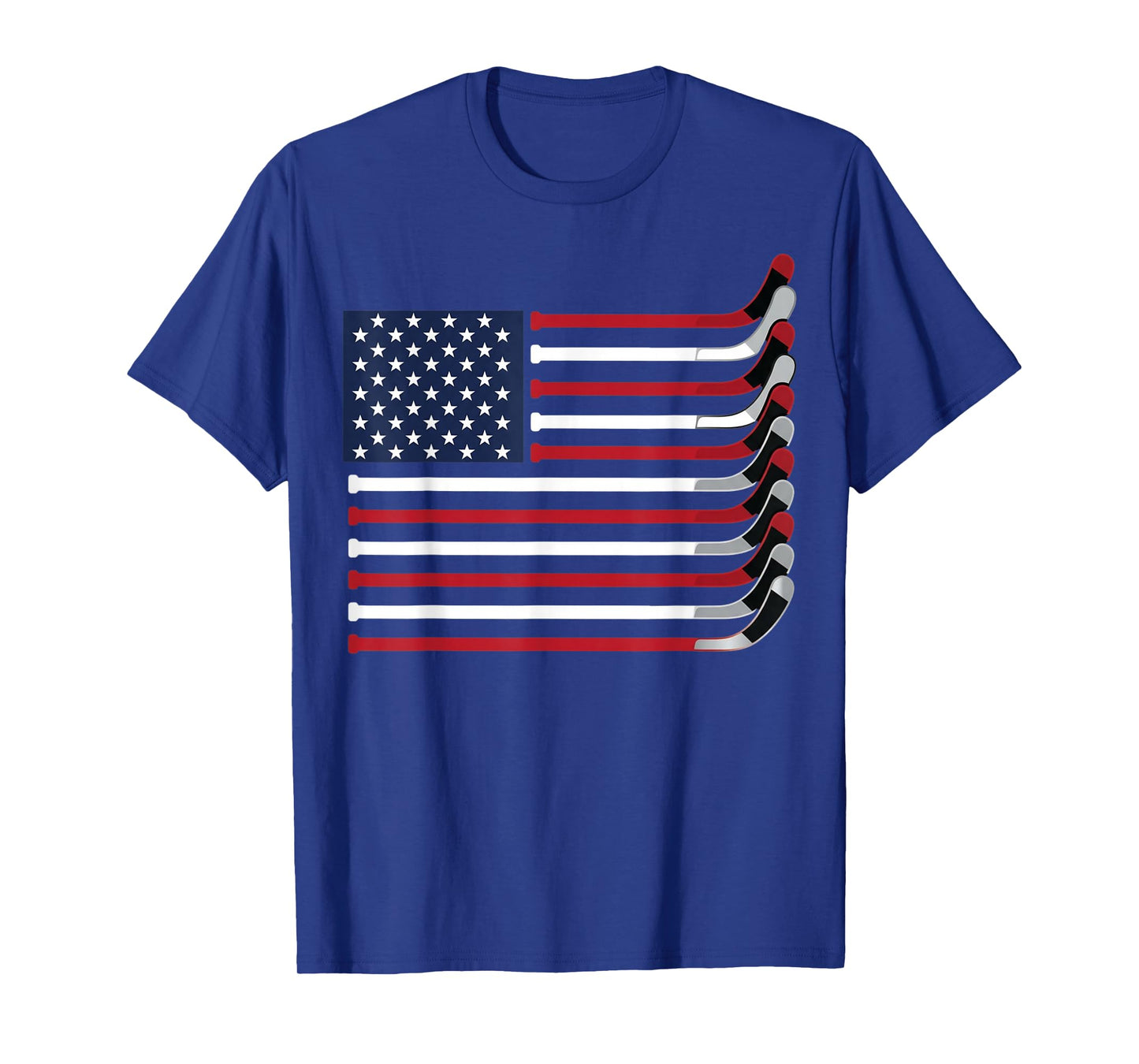 Hockey Stick USA Flag Hockey Player T-Shirt